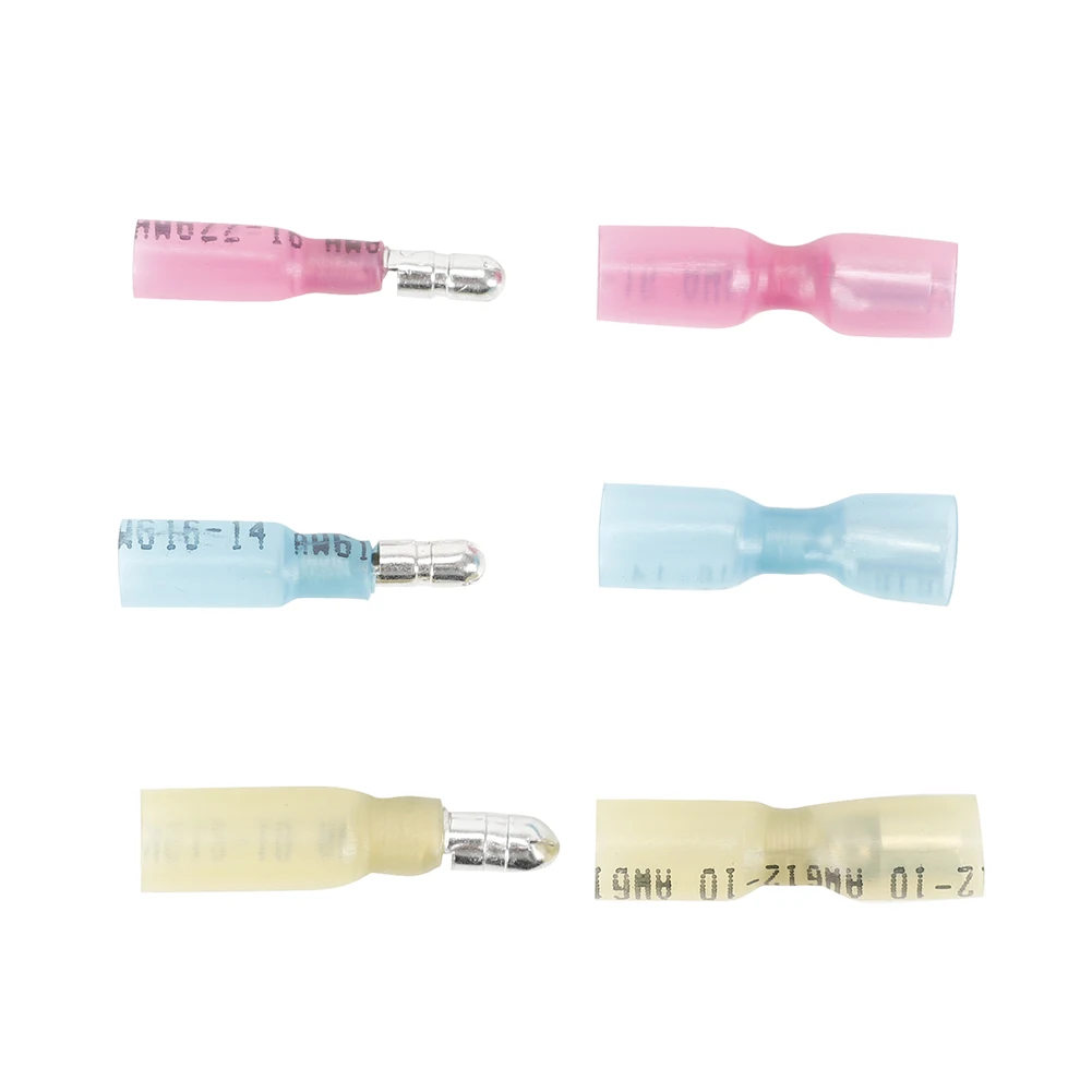 

100pcs Made of Heat Shrinkable Tube Female Male Bullet Butt Connector Insulated Crimp Wire Terminals for AWG