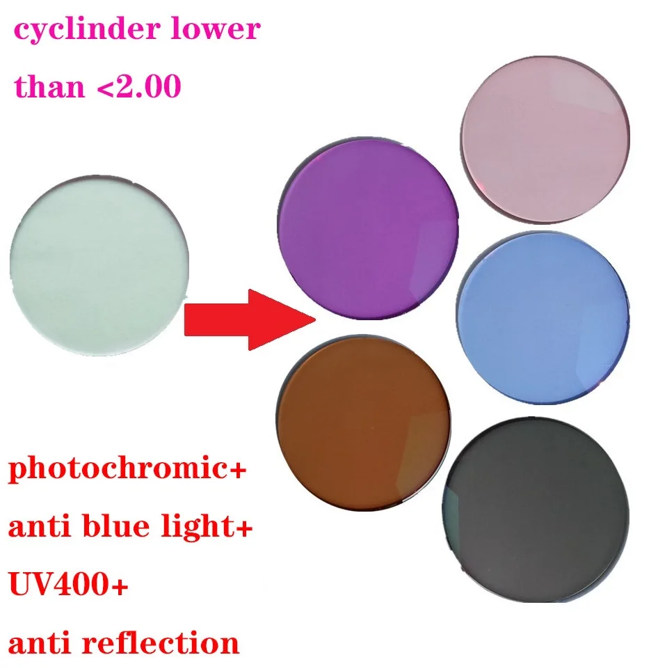 US $28.50 Vazrobe Customized 156 161 167 Index Photochromic Glasses Lenses Resin Lens Change To Grey Brown Anti Polar Uv400 Transition