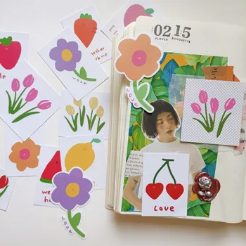 

15Pcs/Bag Vintage Flower Tulip Sticker DIY Scrapbooking Album Junk Journal Planner Decorative Stickers