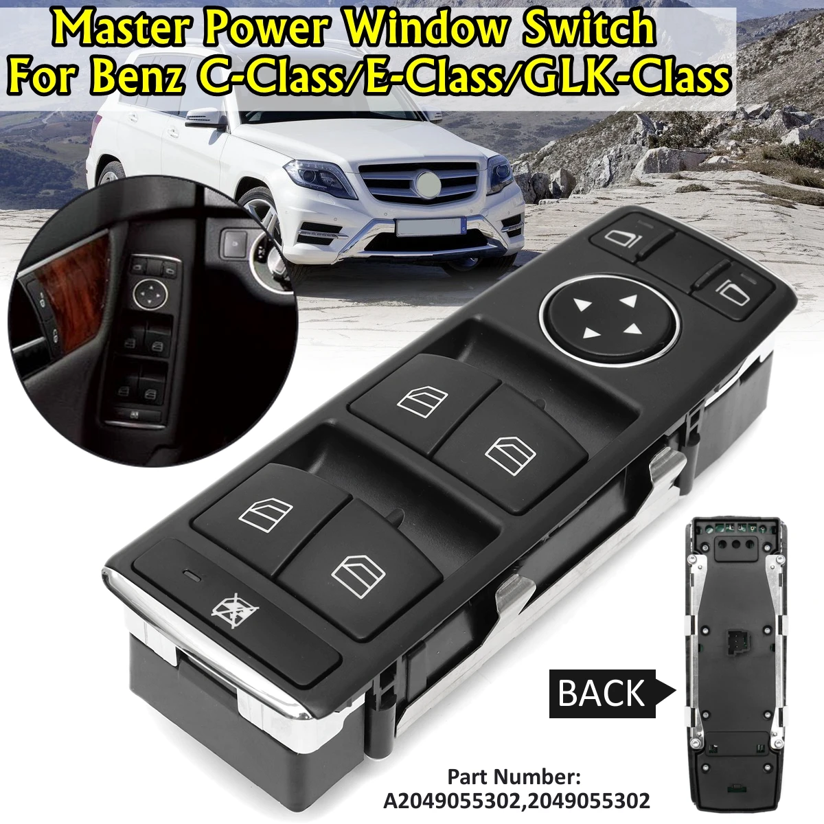 A2049055302 Left Driver Electric Window Switch For Mercedes Benz W204