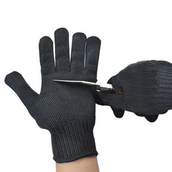 1 paire de gants de Protection résistants aux coupures, pour le travail en extérieur, produits de Protection, noirs 