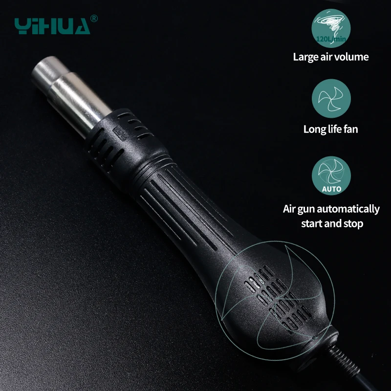 YIHUA 852 Brushless Fan Hot Air Heat Gun Soldering Station With Nozzles Soldering Iron Station Free shipping