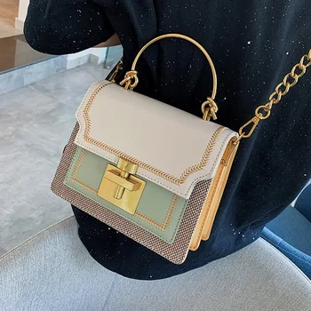 

2020 New Fashion Pathwork PU Leather Women Crossbody Bags Vintage Shoulder Messenger Bag Ladies Clutch Casual Totes Female Purse