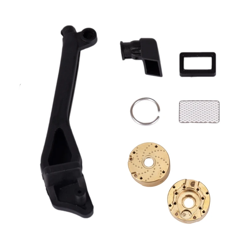 

1Pcs Black Rubber Snorkel for 1/10 Rc Crawler Car Traxxas Trx-4 Defender Trx4 T4 & 2Pcs Trx4 Axle Doors Brass Counterweight Bala