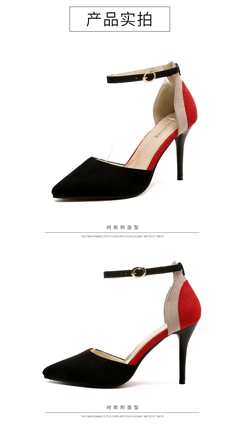 Новинка года; выразительные элегантные женские туфли на высоком каблуке в Корейском стиле; тонкие туфли с закрытым носком; модные удобные рабочие туфли на среднем каблуке