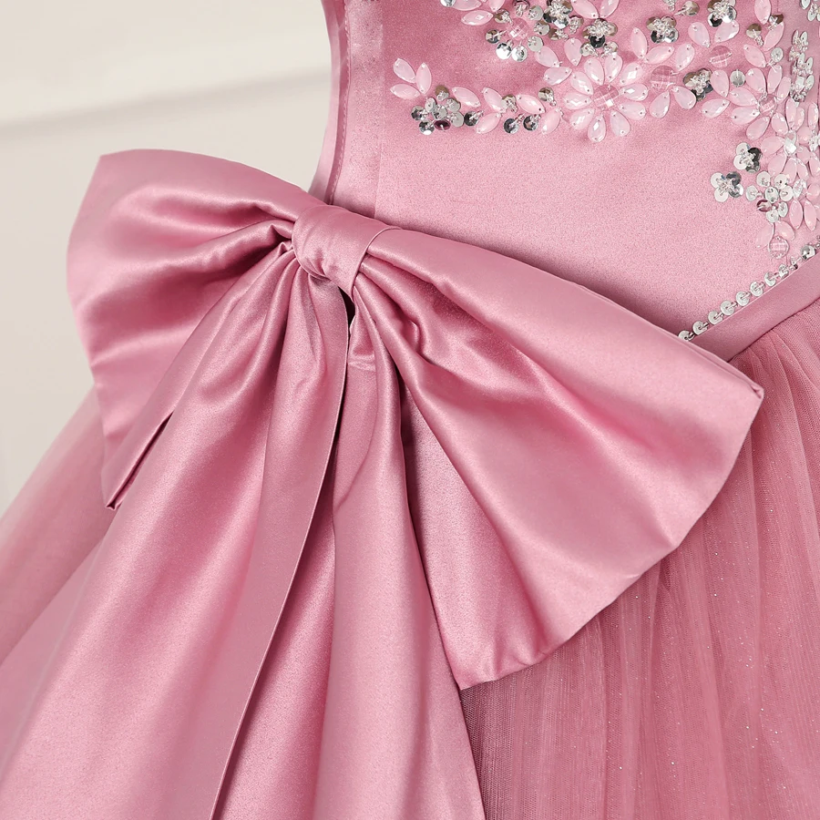 Jiayigong Ball Gown Quinceanera Dresses Cheap Tulle With Beads Sequined Big Bow Sweet 16 Dress For 15 Years Debutante