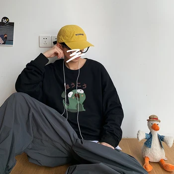 

2020 Summer New European And American Style Men's Original Trend Cartoon Printing Round Neck Casual Loose Cotton Pullover S-3XL