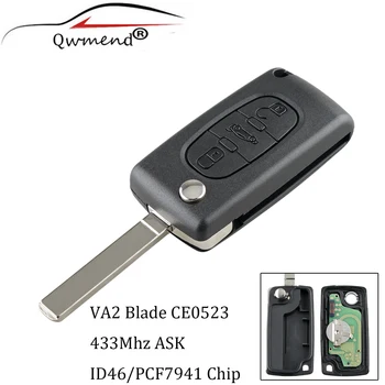 

3Buttons Remote key CE0523 Model for CITROEN C5 C4 C3 C2 Berlingo Picasso Original keys VA2 Blade ASK Signal ID46(PCF7941) Chip