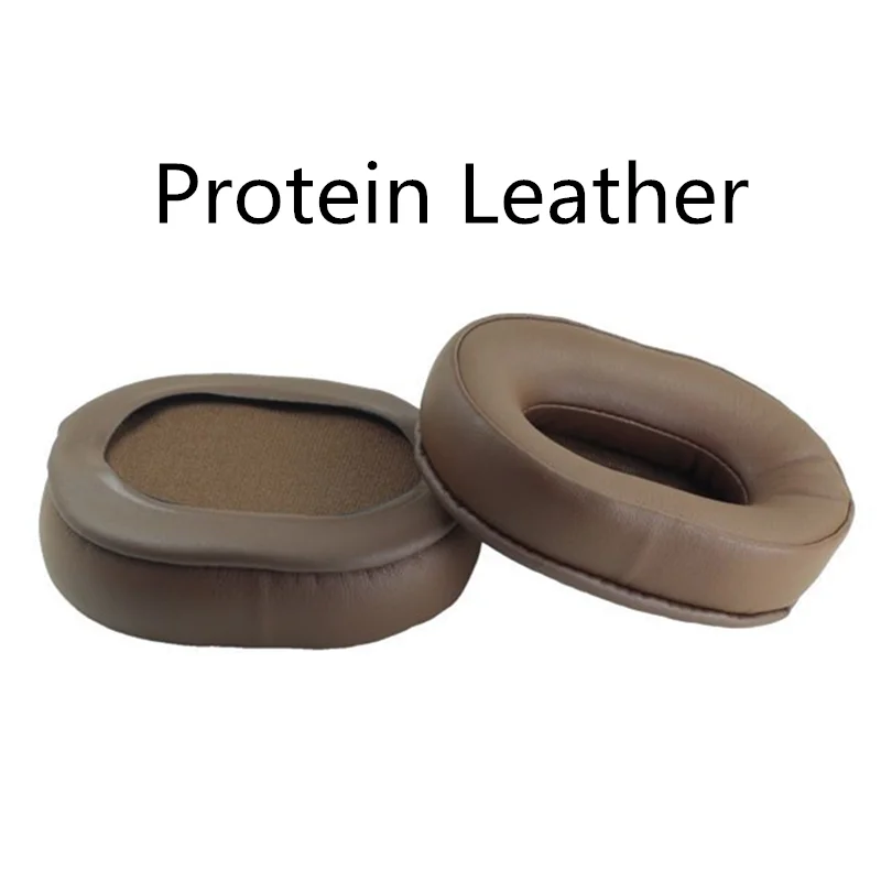 Protein brown Овальные амбушюры 95X75 мм из овчины, сменные амбушюры, чехлы для подушек, запасные части, мягкие, подходят для многих наушников, черные, белые - Цвет: Protein brown