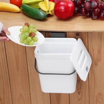 

3/5L Waste Bin Kitchen Cabinet Door Hanging Trash Bin Trash Can Wall Mounted Bathroom Waste Storage Garbage Bucket Dustbin