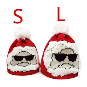 

Personality Santa Knit Cap Adult Children Christmas Wool Hat Xmas Dress Up 40JF