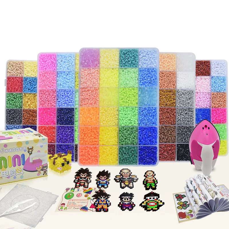 

24/72 Colors Box Set Hama Beads Toy 2.6/5mm Perler Educational Kids 3D Puzzles DIY Toys Fuse Beads Pegboard Sheets Ironing Paper