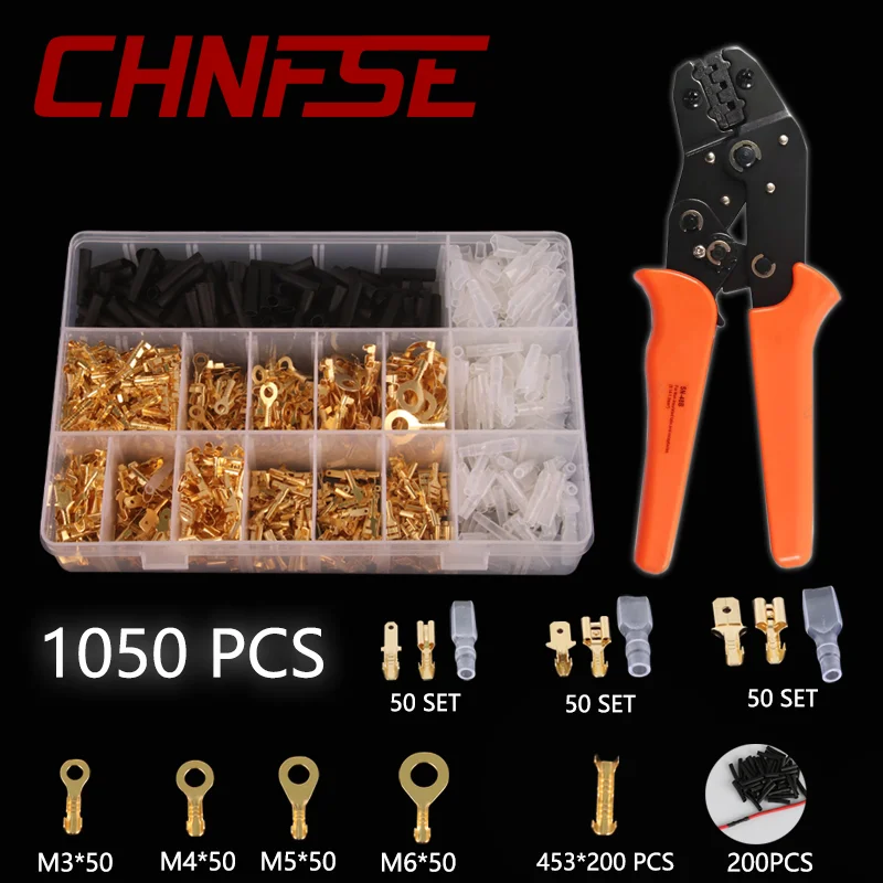 Crimping Tool kit Pliers Set SN-48B Wire Crimping Jaw Terminal Ferrule Crimper Hand Tools Electrcal Ratchet Receptacle 24mm wrench