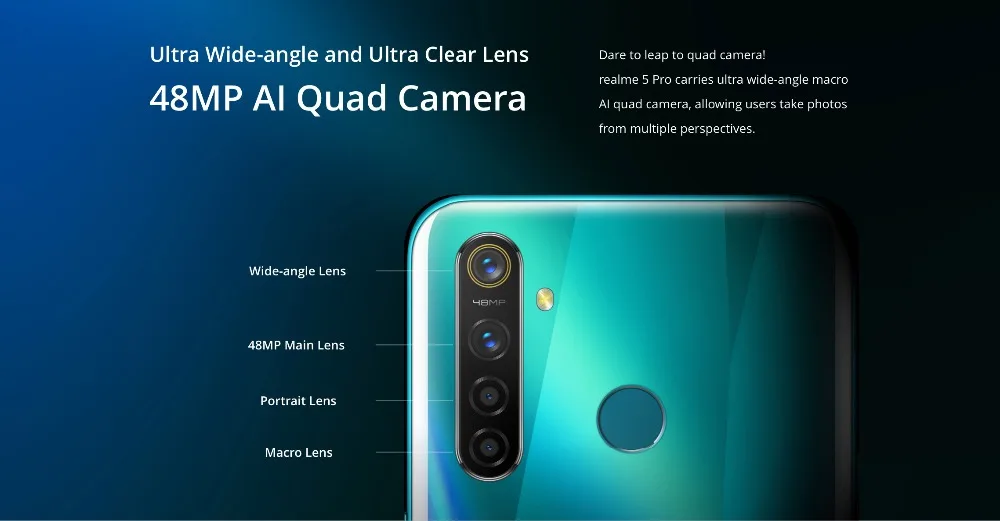 Realme 5 pro глобальная версия 6,3 ''4 GB 128GB 4035mAh Snapdragon 712 AIE 48MP Quad Cameras VOOC Быстрая зарядка 3,0 мобильных телефонов