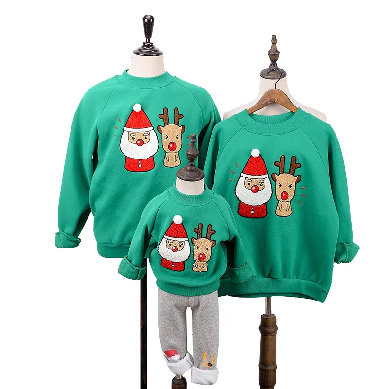 Рождественский свитер; одинаковая Рождественская одежда для всей семьи; зимняя плотная теплая одежда для мамы, папы и меня; одинаковые комплекты для семьи
