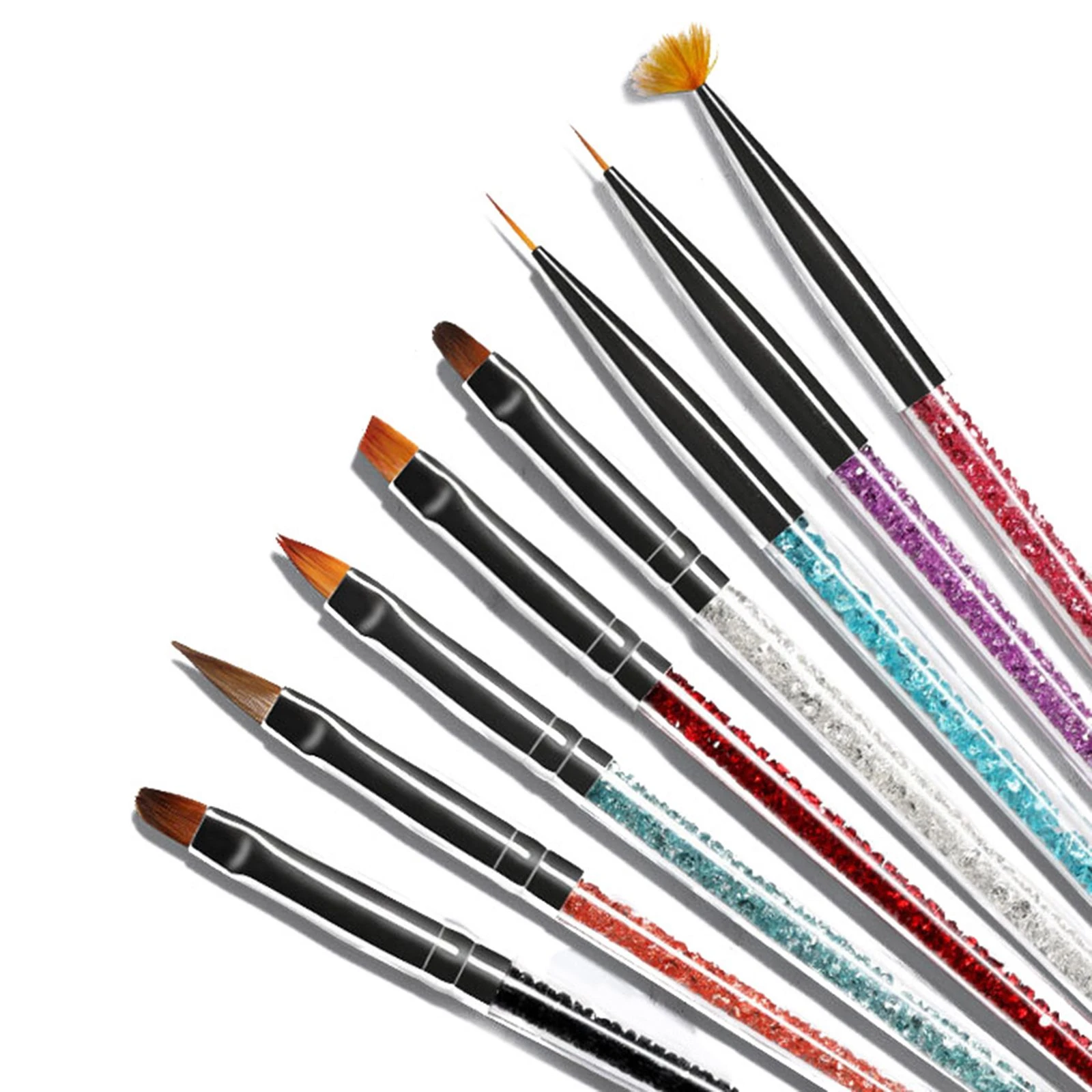 de pinceles para delinear pluma plana fototerapia para tallar, diseño de uñas, pincel de dibujo, herramientas de punteado|Cepillos de uñas| -