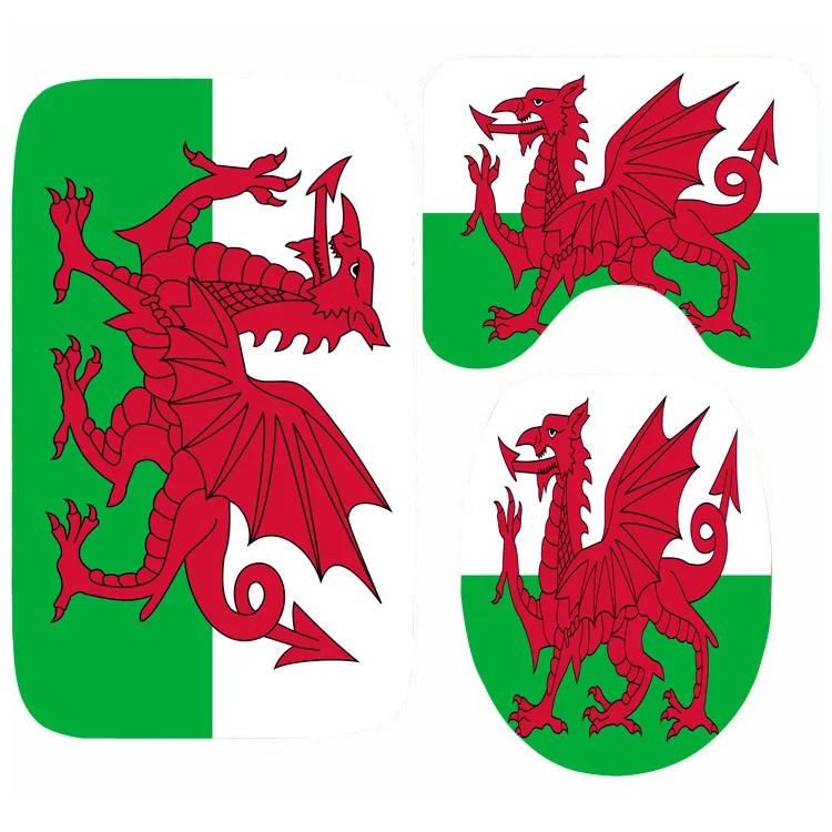 Флаг Уэльса Welsh Red Dragon UK Великобритании Союза набор ковриков для ванной мальчика