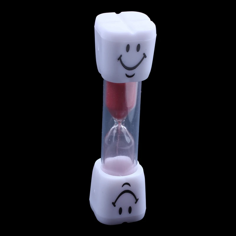 2 Pcs 2 Minute Hourglass Kids Brush Teeth Timer Smile Sand Egg Timer 2 Minutes Sandglass Timer, Red& Purple