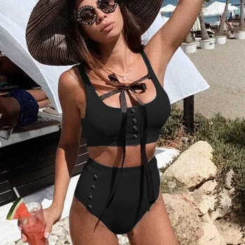 

Black Sexy Beach High Waist Bikini Female Swimwear Push Up Swimsuit Girl Bathing Suits Bikinis Set Pool Women's Swimming Suit