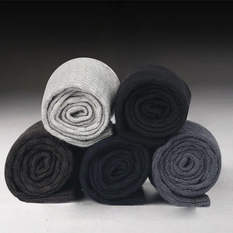 10 Pairs/Lot Men's Bamboo Fiber Socks 2022 New Compression Autumn Long Black Business Casual Man Dress Sock Gift Plus Size 42-45