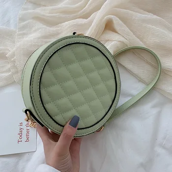 

Female Round Crossbody Bags Women 2020 High Quality Leather Luxury Handbags Designer Sac A Main Ladies Shoulder Messenger Bag