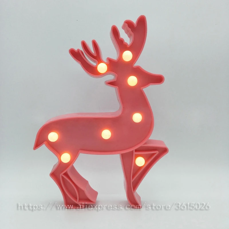 Последние животные светодиодный 3D ночник фландер Единорог Renault украшение детская комната лампа игрушка AA - Цвет: 23-elk