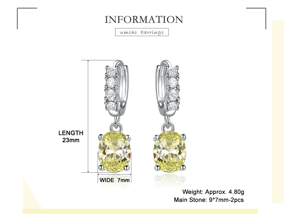 UMCHO Apple Green 925 sterling silver earring for women EUJ093Z-1 -pc (2)