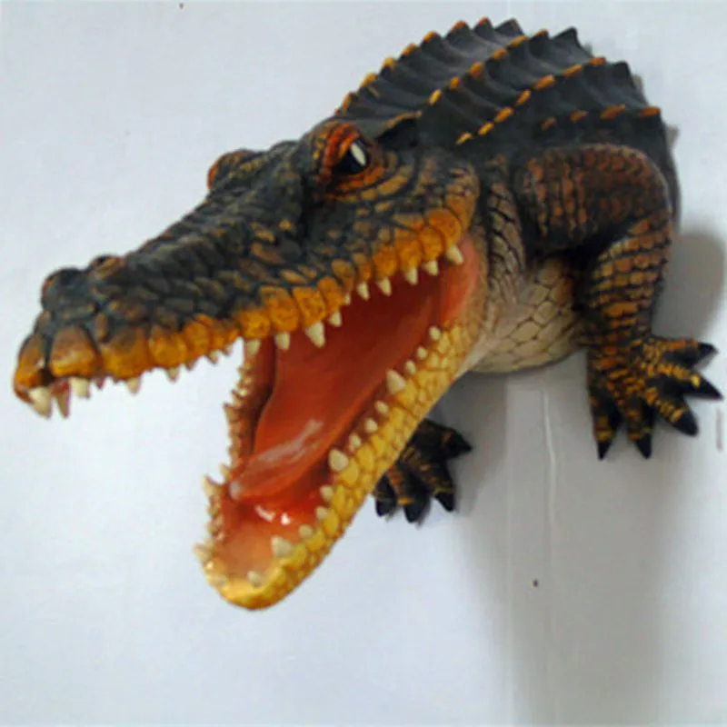 Европейский стиль моделирование животных Crocodil голова стереоскопические настенные вешалки креативный кинотеатр настенные украшения X2447