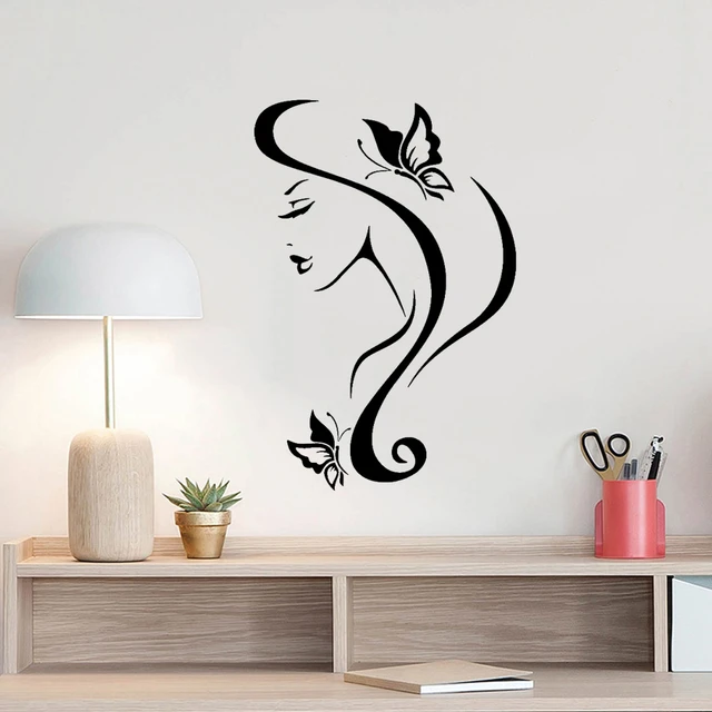 Adesivi murali per saloni di bellezza fai da te adesivi murali decorativi  per l'arredamento della casa per murales adesivi per pareti della stanza  dei bambini - AliExpress