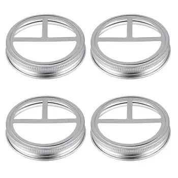 

2 Pcs 86mm Mason Jar Hollow Lids Tinplate 3 Openings Wide Mouth Jar Lid For 2 Toothbrushes 1 Toothpaste