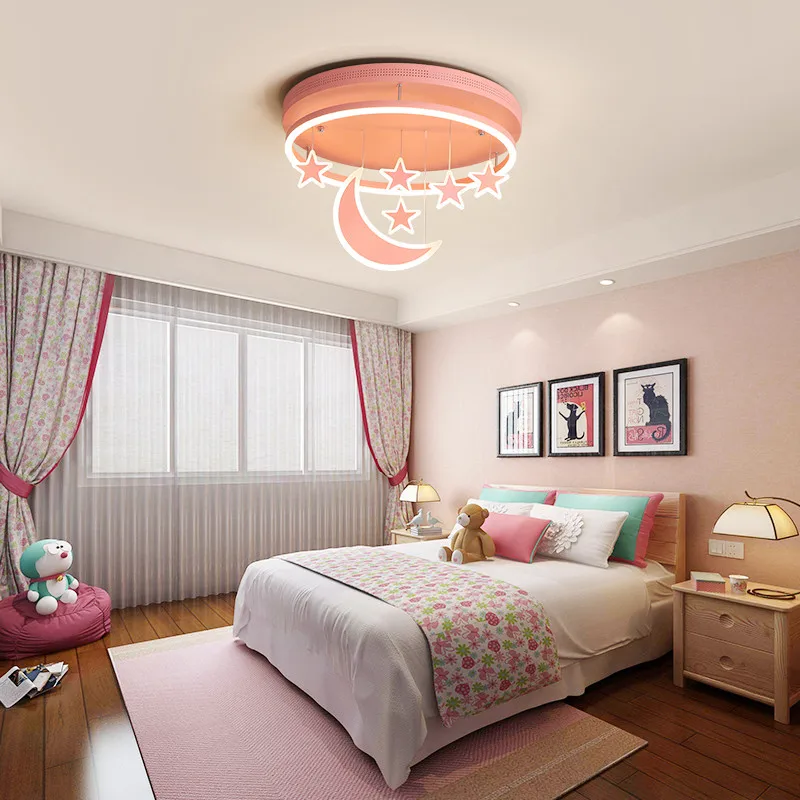 Led Cute Bedroom Light Baby Girl Room Pendant Light Moon Star In Bedroom Kids Lights For Girls Room Children's Room Lamp Light
