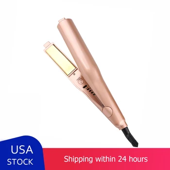 

Professional Hair Curler Gold 2 in 1 Straightening Iron Hair Curler Iron Salon Quality Hair Curling Straightener Styling Tools