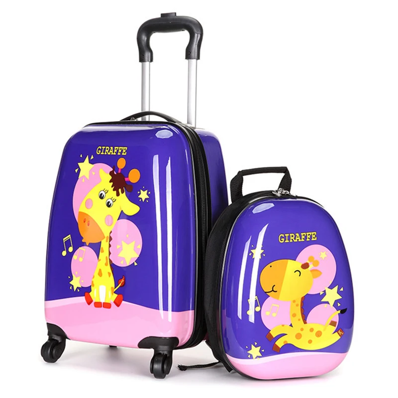 GraspDream Brand Children Rolling Luggage Set Backpack Kid Suitcase Wheels Cute Cartoon Trolley Case Carry on Student Travel Bag