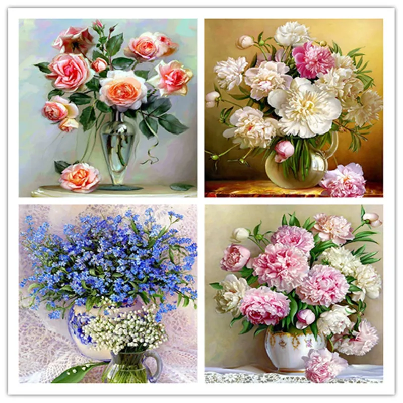 

DIY Diamond Painting Flowers Diamond Embroidery Landscape Full drilling Cross stitch picture Home Decoration