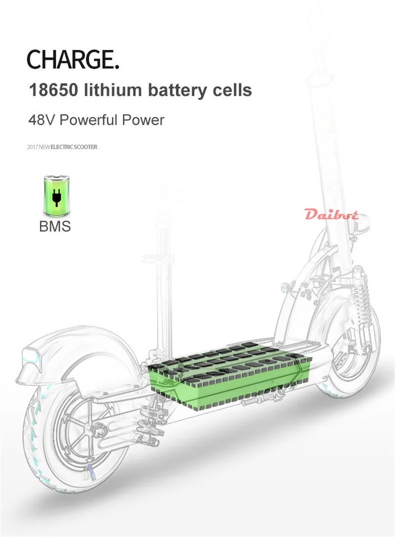 Daibot Folding Electric Bike 48V Two Wheel Electric Scooters 10 inch Motor 500W Portable With Seat Electric Scooters Adults      (31)
