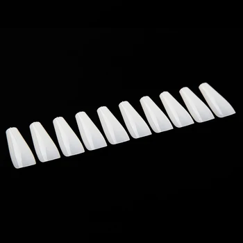 

600pcs Ballerina Full Cover Natural Clear Acrylic Nail Extension Quick Building Mold Long Manicure Coffin Fake Nails Art Tips
