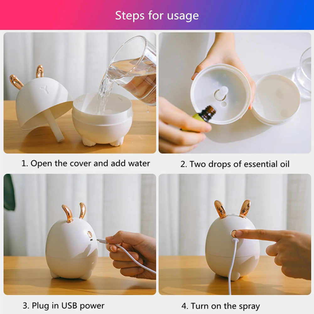 2019 new aromatherapy humidifier 320ml usb air aroma diffuser ultrasonic portable essential oil diffuser for home office desktop