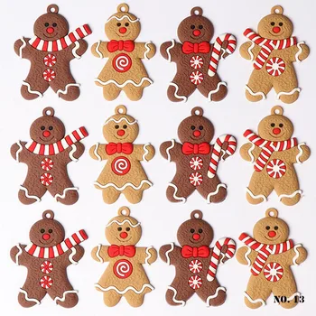 

Gingerbread Man Christmas Tree Ornaments New PVC Christmas Tree Little Men Decor Home Living Room Festival Decoration Tools