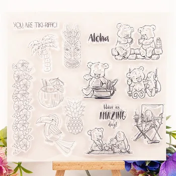 

17x15cm cartoon bear Transparent Silicone Rubber Clear Stamps cartoon Scrapbooking/DIY Christmas Children's toys album