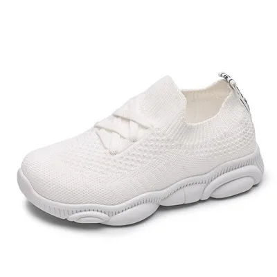 MHYONS/Новинка года; модная повседневная спортивная обувь для маленьких мальчиков и девочек 1-7 лет; детская обувь для бега с мягкой подошвой; детские кроссовки - Цвет: Белый