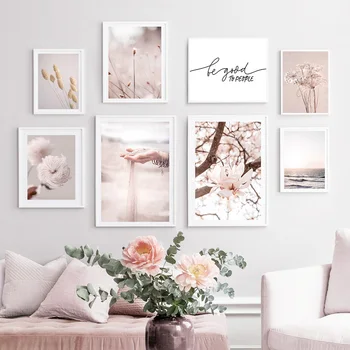 

Flower Grass Magnolia Dandelion Sea Sand Wall Art Canvas Painting Nordic Posters And Prints Wall Pictures For Living Room Decor