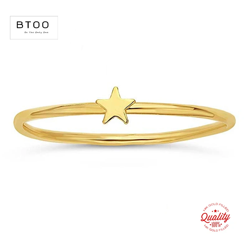 14K Gold Filled 3,5mm Stern-Stapelring S Boho Gold Schmuck Minimalistischer Knöchelring Anillos Mujer Gold Accessoires Damenringe – Detail 9