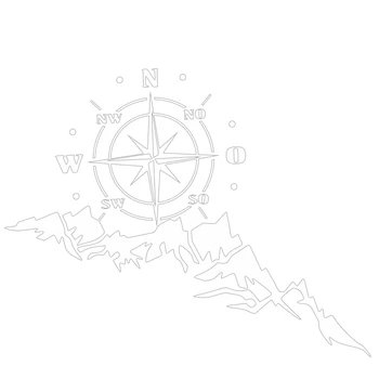 

35X65cm Vinyl Auto Decal Rose Navigate Car Sticker Off-Road Compass Totem Mountain Compass Hood Car Door Sticker white