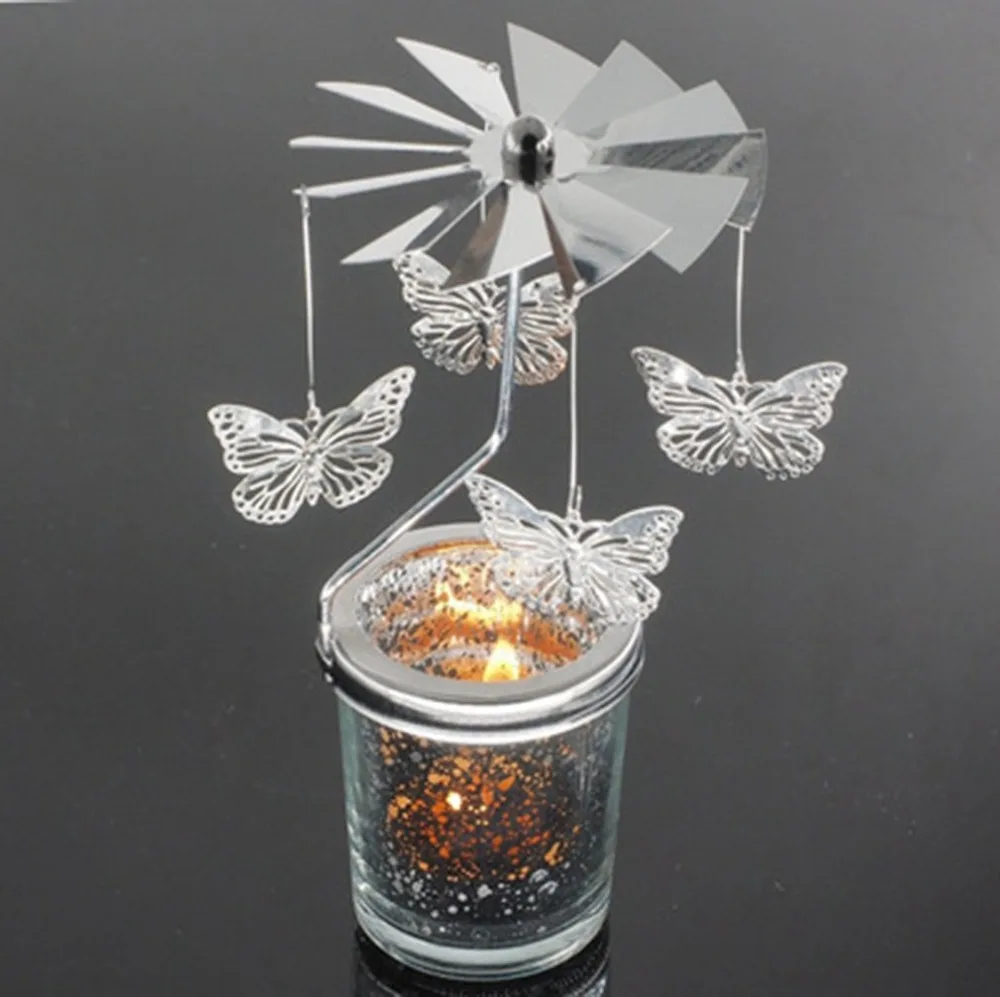 Снежинка вращения подсвечник свеча в виде бабочки держатели Держатель для чайной свечи DIY вечерние стол декоративная свеча подставка Рождественский подарок