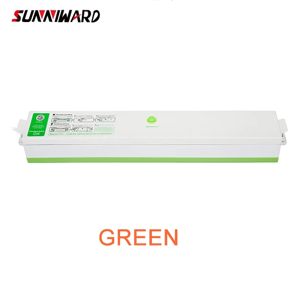 Sunniward 220 В/110 в бытовой пищевой вакуумный упаковщик упаковочная машина пленочный упаковщик вакуумный упаковщик в том числе 15 штук пакетов - Цвет: green