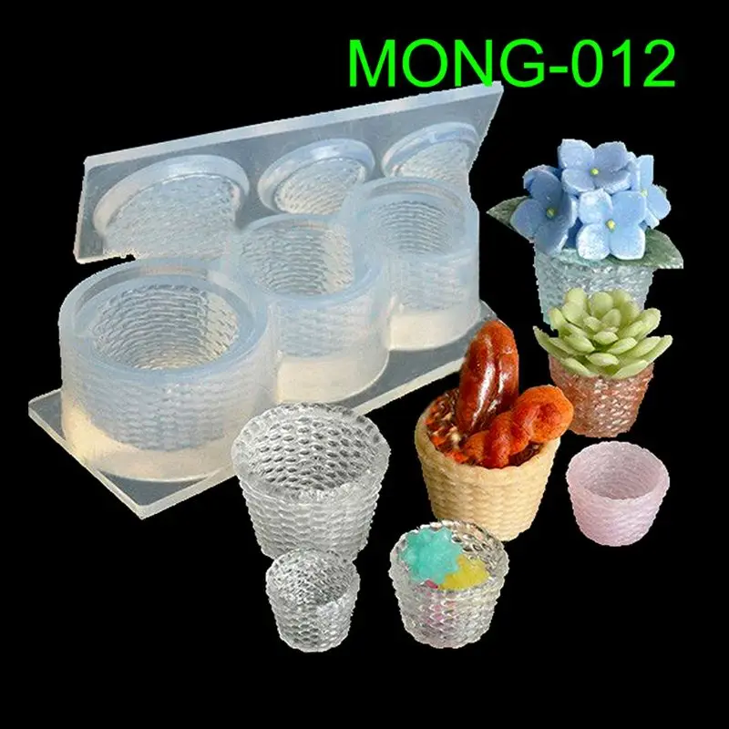 Cute Mini Size Straw Basket Silicone Mold Epoxy Resin Molds Jewelry Making Tools