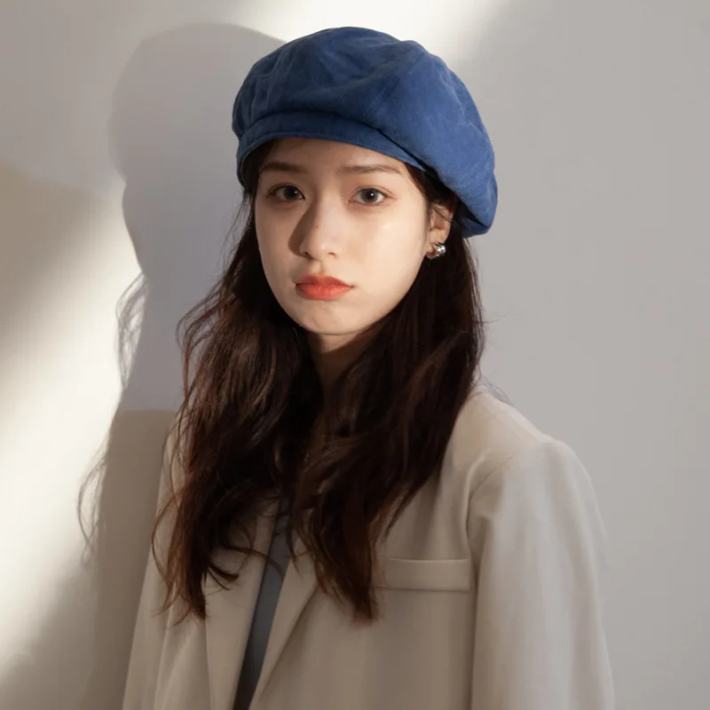 

INS French Style Solid Casual Vintage Women's Hat Beret Plain Cap Girl's Cotton Winter Berets Beanie Hats Aldult Gorros