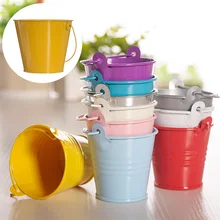 

Metal Crafts S/M/L Candy Color Iron Small Iron Bucket, Creative Cast Iron Succulent Plant Pots, Home Decoration Ornament