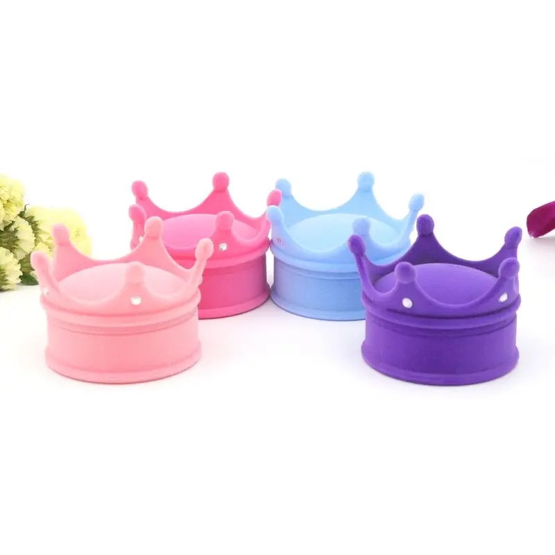 Crown Shape Rhinestone Jewelry Gift Packaging Box Trinket Velvet Ring Earring Necklace Wedding Storage Display Holder Wholesale | Украшения