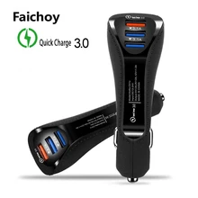 Автомобильное зарядное устройство Quick Charge 3,0, зарядное устройство для мобильного телефона s, 3 порта, Быстрая автомобильная зарядка для iphone, samsung, huawei, Xiaomi, планшета, USB зарядное устройство s